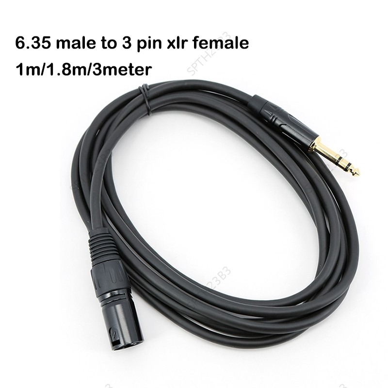 6.35 มม.6.5 Jake 3pole สเตอริโอชายปลั๊กเชื่อมต่อสายไมโครโฟน XLR ชาย 3Pin ลําโพง XLR สําหรับ HDTV DVD