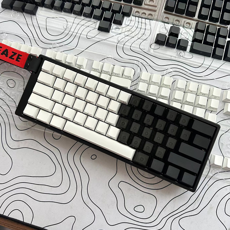 keycap คีย์แคปใส Wooting สีดําสีขาวสองด้านแกะสลักโปร่งใส Love Heart Keycap Magnetic Shaft OEM ที่กํา