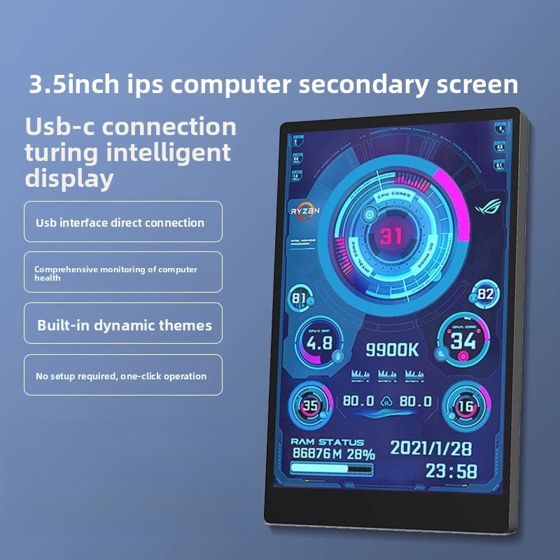 12 ซม.คอมพิวเตอร์หน้าจอรอง IPS Full Viewing มุม USB-C แชสซีหน้าจอรองคอมพิวเตอร์ Status การตรวจสอบ IP