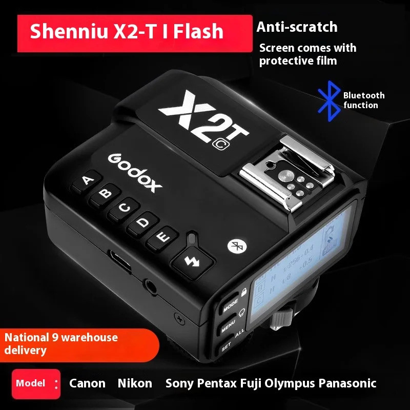 FW Godox X2T-C X2T-N X2T-S X2T-F X2T-O X2T-P TTL 1/8000s HSS แฟลชทริกเกอร์ไร้สายสําหรับ Canon Nikon 