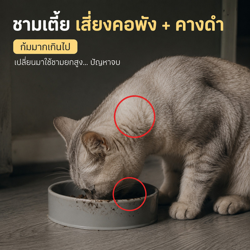 ชามกันมด แมว ชามอาหารแมว ชามอาหารสัตว์เลี้ยง ทรงเฉียง รูปที่ 2