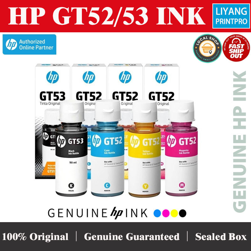 ของแท้ HP GT53 GT52 ขวดหมึกสําหรับ Deskjet GT5811 GT5821 สมาร์ทถัง 580 520 610 670 ถังหมึก 110