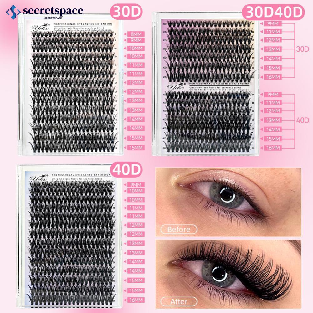 SECRETSPACE DIY Lash Extension Kit ส่วนบุคคล Cluster ขนตาปลอมผสมผู้หญิงขนตาชุดแหนบ Lash Bond Seal La