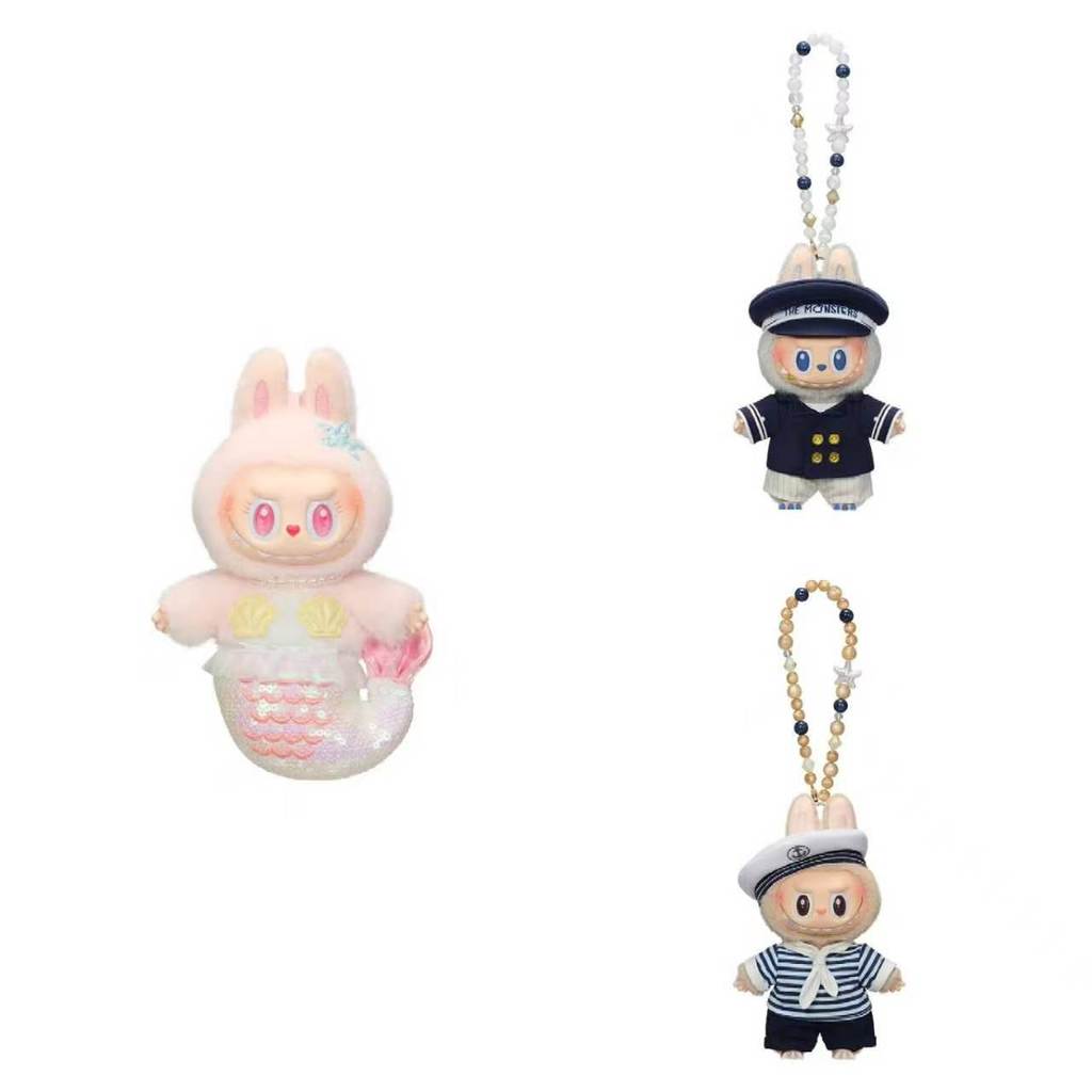 POPMART Flying LABUBU Series Mermaid Vinyl Plush ลิฟท์จี้อินเทรนด์เล่นรูป Mystery Box ของขวัญ