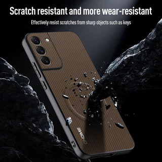 เคสหนังแม่เหล็กชาร์จไร้สาย ต้านเชื้อแบคทีเรีย สําหรับ Samsung Galaxy S23/S24/S21/S20/S22/S23 Fe/S24+