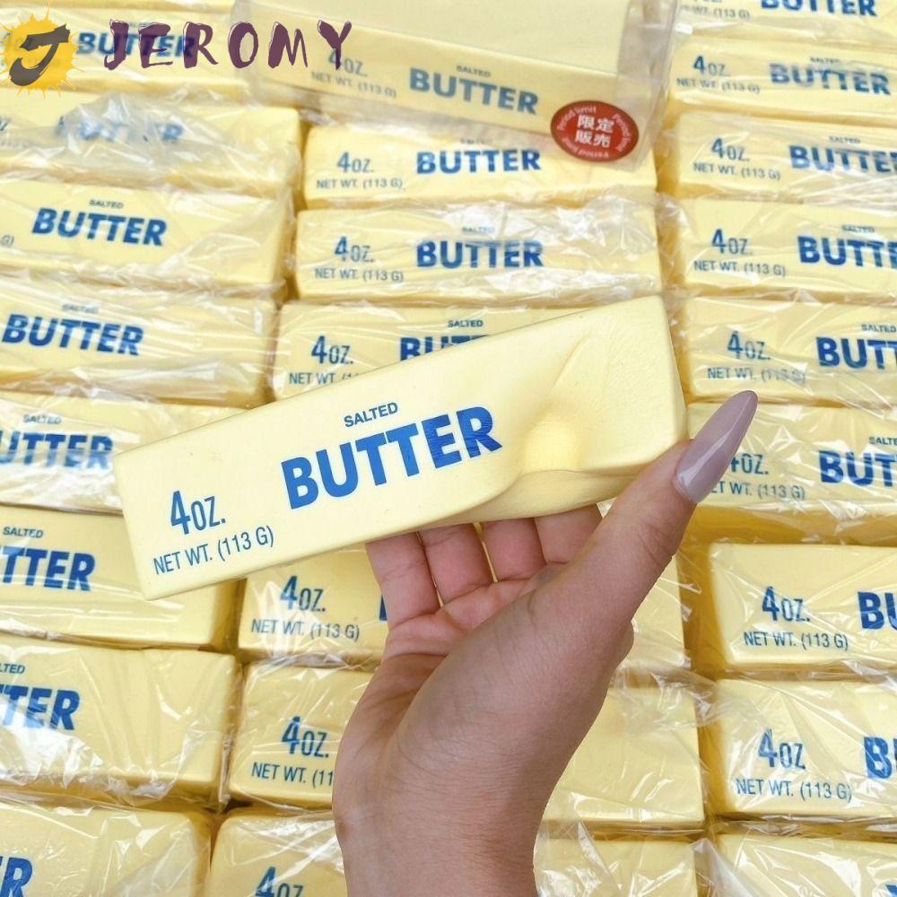 JEROMY ของเล่นบีบติดเนย, ป้องกันความเครียด Sensory Soft Slow Rebound Butter Stick, Venting Ball Elastic 14.5 ซม.ยืดสมจริง Butter Sticks สําหรับ