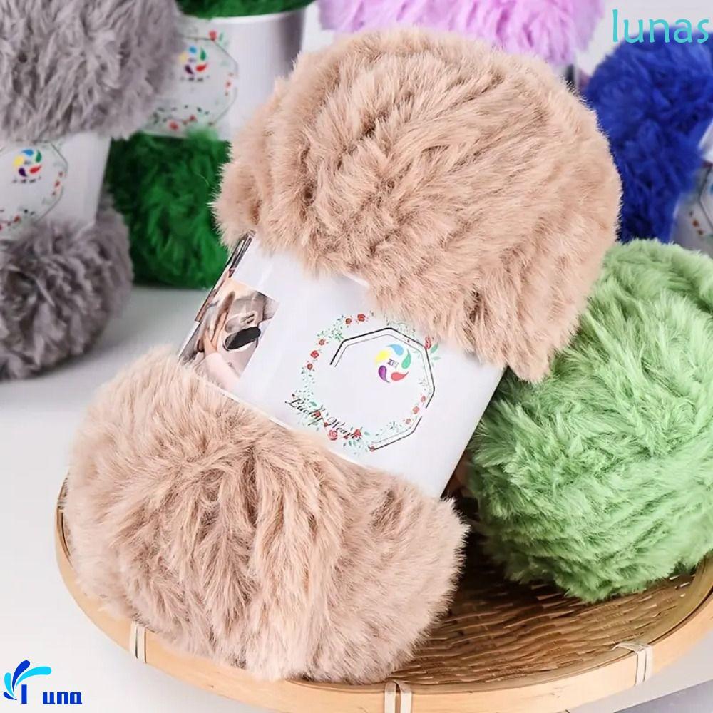 LUNASOL Faux Mink Fur Yarn, 100g เลียนแบบ Mink Yarn, DIY Fluffy Skin Friendly Plush เส้นด้ายโครเชต์