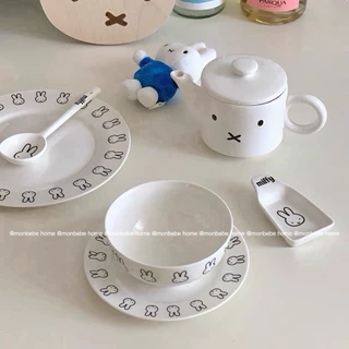 จานชาม ชามเซรามิก insจานmiffy พร้อมส่ง！！！