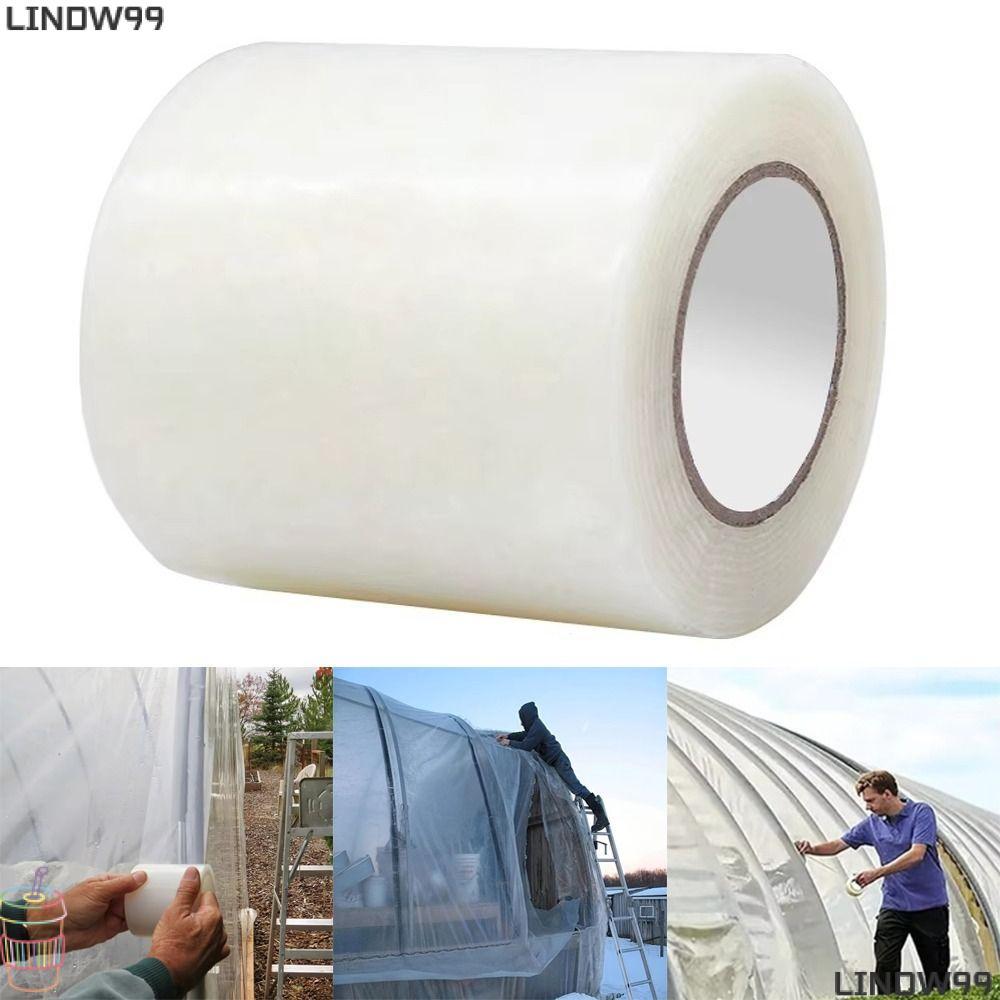 เทปซ่อมฟิล์ม LINDW, UV ทน Strong Adhesion เรือนกระจกซ่อม Patch, Green House Patch ซ่อมแผ่นพลาสติกใสเทป