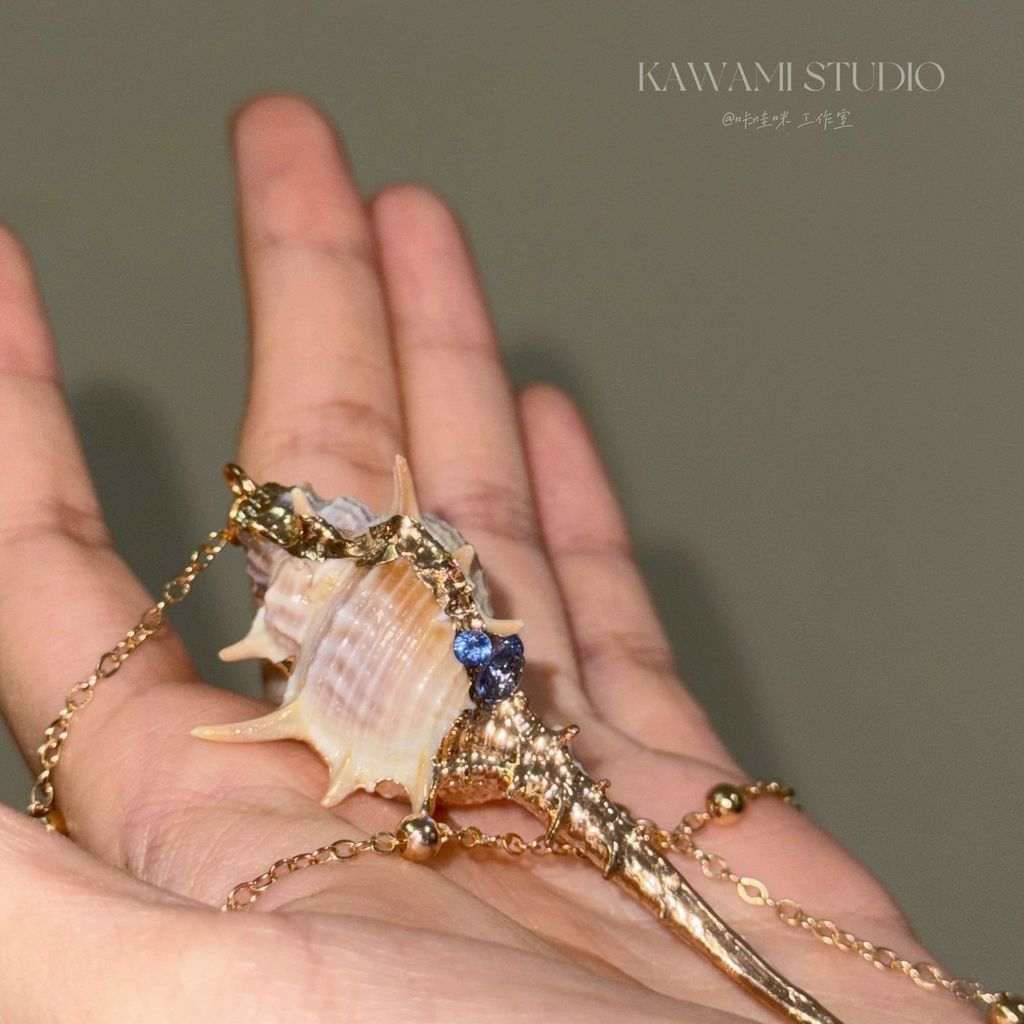 ยอดนิยม B You Ah Yu Haishen Li Moria สร้อยคอสังข์ขนาดเล็กจี้ไขลาน Conch ins อุปกรณ์เสริมอินเทรนด์ P 