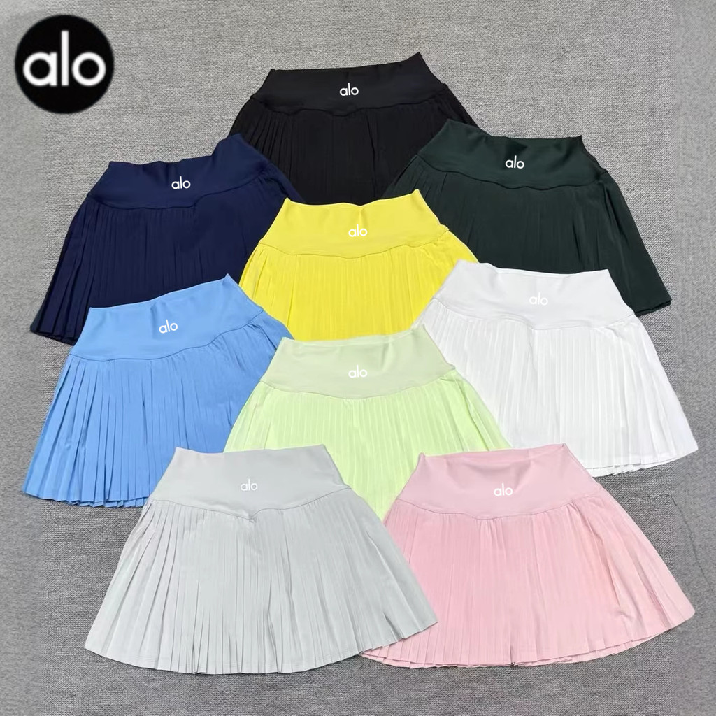 Yoga Short Skirt, Pleated Skirt, Sports Fitness Running Anti-Exposure Quick-Dry Faux Two-Piece Tenni