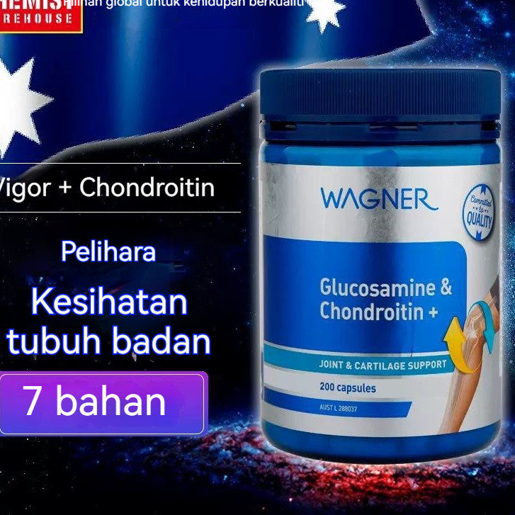 Wagner Glucosamine & Chondroitin + 200 capsules  Direct from AUS  exp:2028