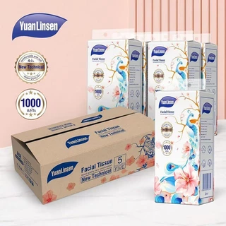EVERÉ กระดาษชำระ 4 ชั้น หนาและนุ่มเป็นพิเศษ 5 แพ็ค แพ็คละ 1000 แผ่น ขนาด 170*130 มม.
