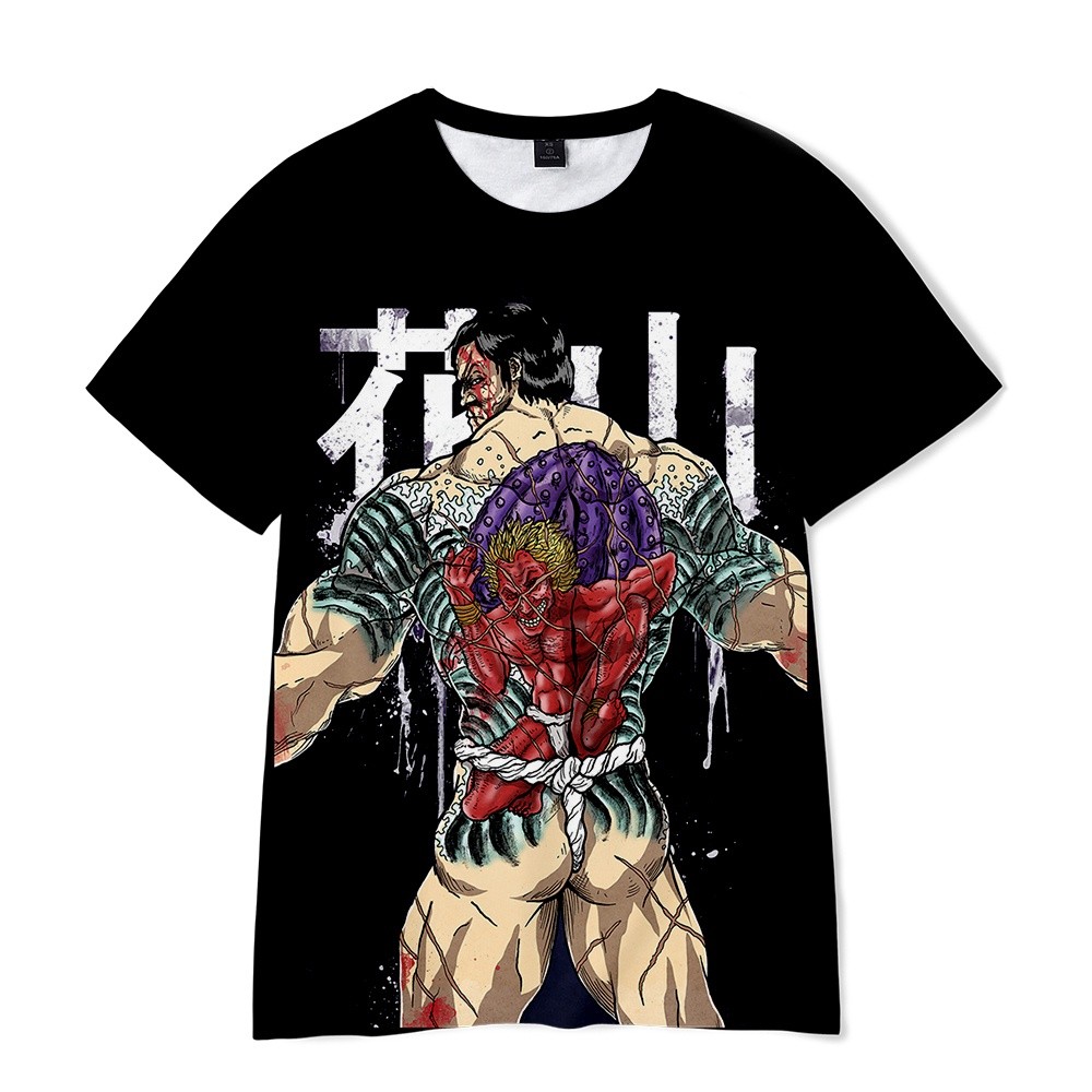 เสื้อยืดโพลีเอสเตอร์ฤดูร้อนสบายๆ | ดีไซน์มังงะต่อสู้บากิ | แห้งเร็วและระบายอากาศได้ดี | เสื้อยืดลําลองโอเวอร์ไซส์พิมพ์ลาย 3 มิติ | เสื้อสตรีทแวร์ ไม่จํากัดเพศ
