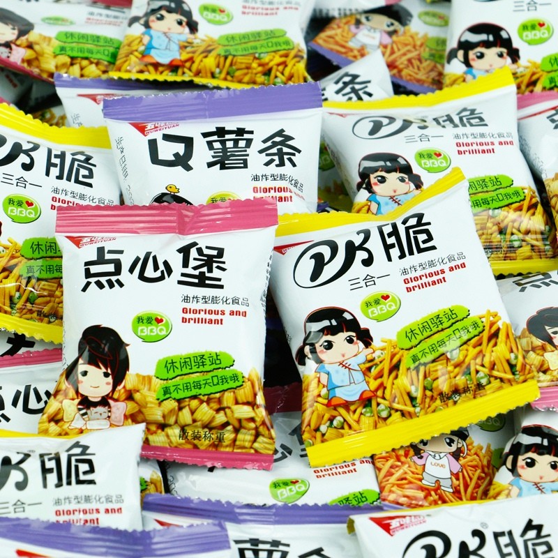 Wuweiyuan PK 3 in 1 Q French Fries 500g Casual Puffed Nostalgic Snacks Office Snacks แพ็คเกจเล็ก