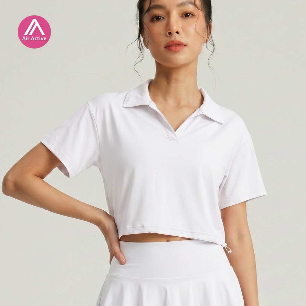 AirActive Leisure เสื้อโปโล ผ้ายืด สามารถปรับได้ เหมาะกับใส่ออกกําลังกาย วิ่ง
