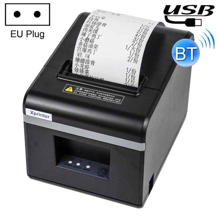 พร้อมสต็อก Xprinter N160II อินเทอร์เฟซ USB+Bluetooth 80 มม. 160 มม./s เครื่องพิมพ์ใบเสร็จความร้อนอัต