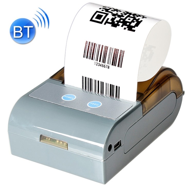 พร้อมสต็อก QS-5803 เครื่องพิมพ์ความร้อนใบเสร็จ POS แบบพกพา 58 มม. (สีเทา)