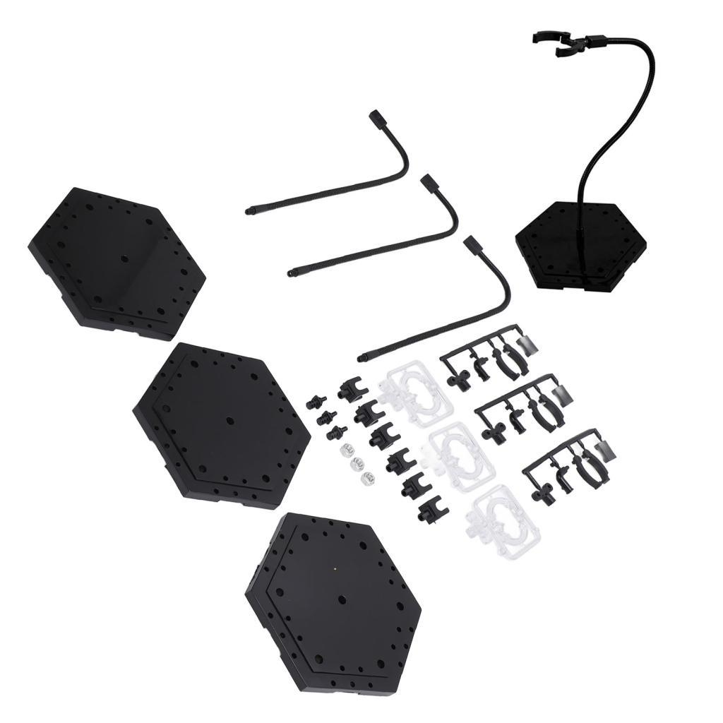Ssrrou 3 Pack Action Figure Stand ABS สแตนเลสประกอบ Bendable Arm Support ผู้ถือจอแสดงผลฐานสําหรับ 6 