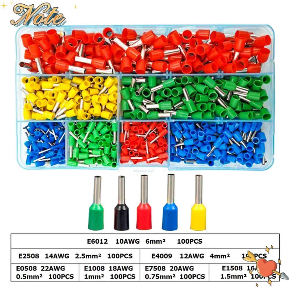 NOTE1 300/400/700PCS Crimp Terminals ทนทานชุด E4012 E2512 E6012 E1510 ฉนวน Terminator