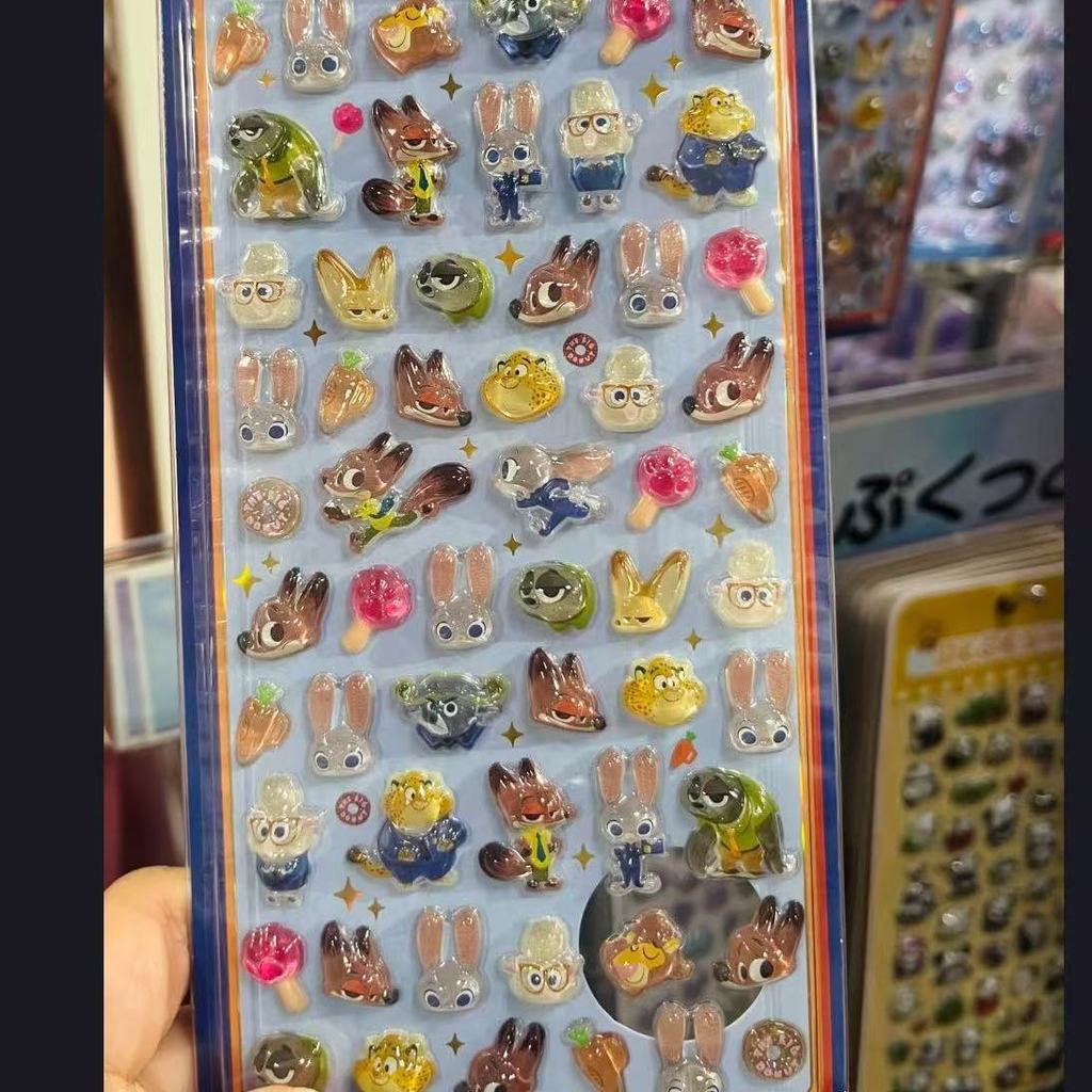 1/8 ชิ้น Zootopia ตัวอักษร 3D สามมิตินูนสติกเกอร์น่ารักสร้างสรรค์ DIY สติกเกอร์ตกแต่ง