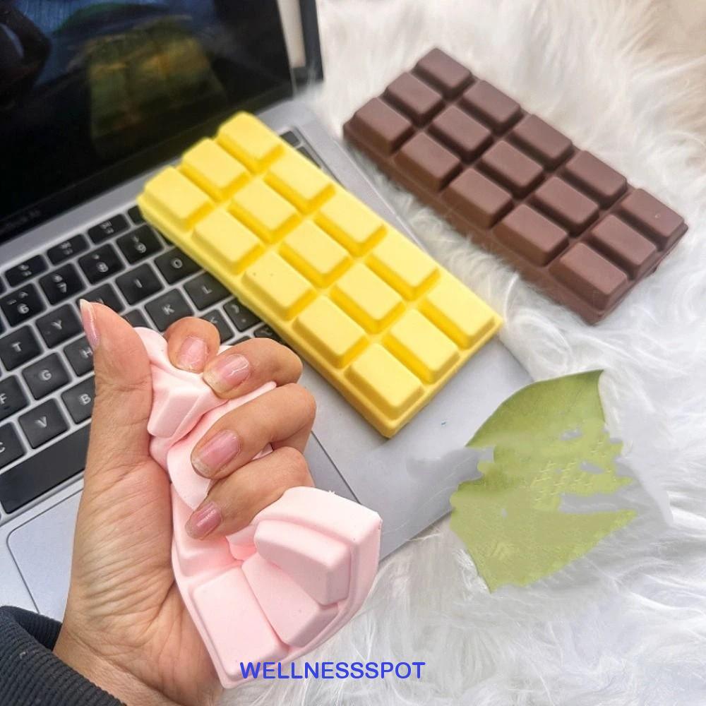 WELLNESSSPOT ของเล่นบีบช็อกโกแลตขนาดใหญ่ 16.7 ซม. ช้า Rebound Sensory Elastic พกพาสะดวก ช่วยคลายมือ
