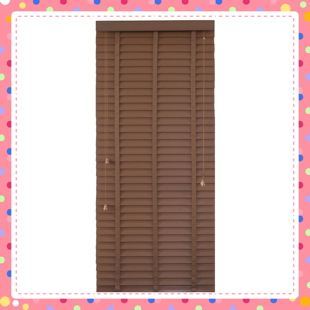 มู่ลี่ PVC ลายไม้เส้นใหญ่ รุ่น BG004-BR ขนาด 70 x 240 ซม. สีน้ำตาล ขายดี