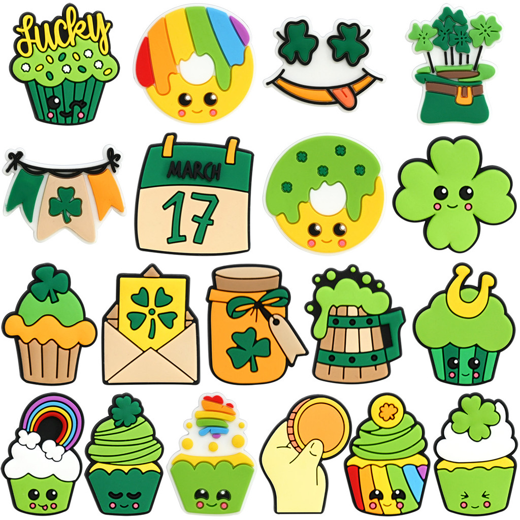 เซนต์. Patricks Day PVC ยางนุ่มที่ถอดออกได้ตกแต่งหัวเข็มขัดรองเท้าดอกไม้รองเท้าหัวเข็มขัด DIY อุปกรณ์เสริม