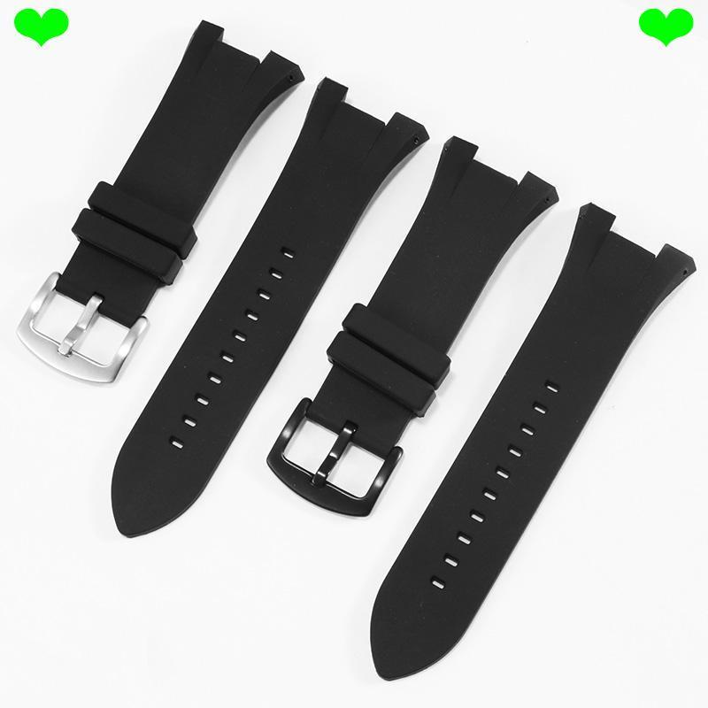 สายนาฬิกา ปรับให้เข้ากับ Armani Armani AX1803/AX1802/AX1050 Series ชาย Notch สายนาฬิกาซิลิโคนกันน้ํา