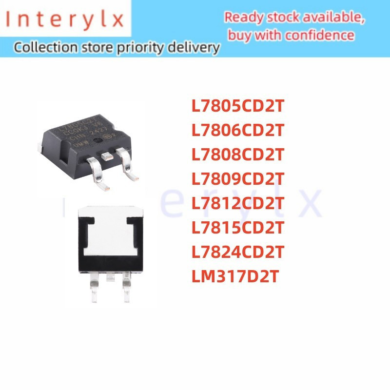 5PCS L7805 L7805CD LM317 L7805CD2T L7806CD2T L7808CD2T L7809CD2T L7812CD2T L7815CD2T L782T L7824CD2T