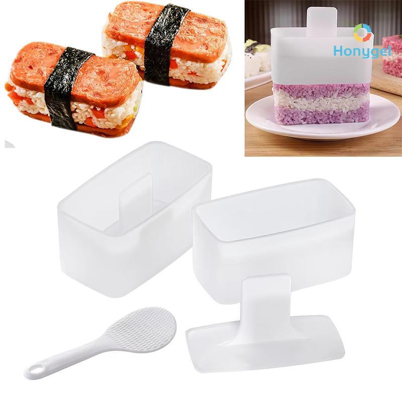 {Honyge1} แม่พิมพ์ Onigiri และพายข้าวภาชนะอาหารสําหรับห้องครัวชุดซูชิกดแม่พิมพ์ DIY อุปกรณ์เสริมเบนโตะข้าวปั้นซูชิ Snas ใหม่