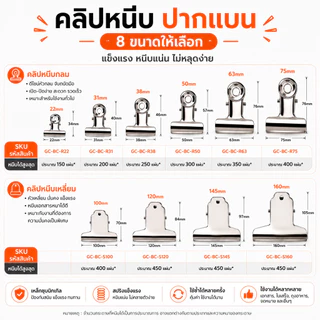 SKY คลิปหนีบกระดาษ ปากแบน 1ชุด 6ชิ้น คลิปหนีบเอกสาร เหล็กชุบนิกเกิล แข็งแรง หนีบกระดาษ หนีบเอกสาร Paper Clip