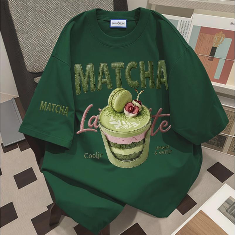 เสื้อยืด oversize เสื้อเท่ๆ เกาหลี " Matcha Latte " เสื้อแฟชั่นใ เกาหลีสไตล์ พิมพ์ลาย ผ้านิ่มใส่สบาย COD📦