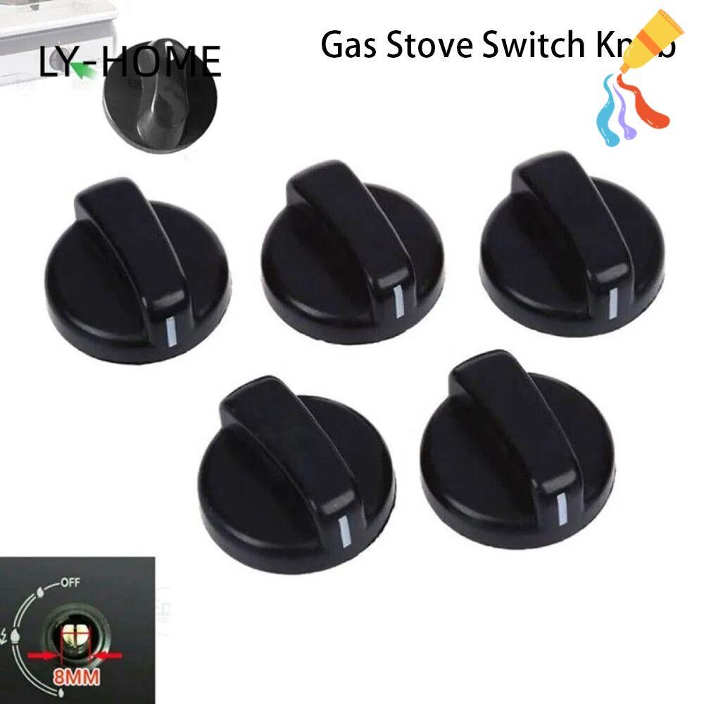 LIAOYING 1/2/5Pcs เตาแก๊สปุ่มควบคุม,พลาสติกเตาอบ Hob Knobs, สําหรับ Benchtop Burner 8 มม.ทั่วไปเปลี่ยนปุ่มสวิทช์