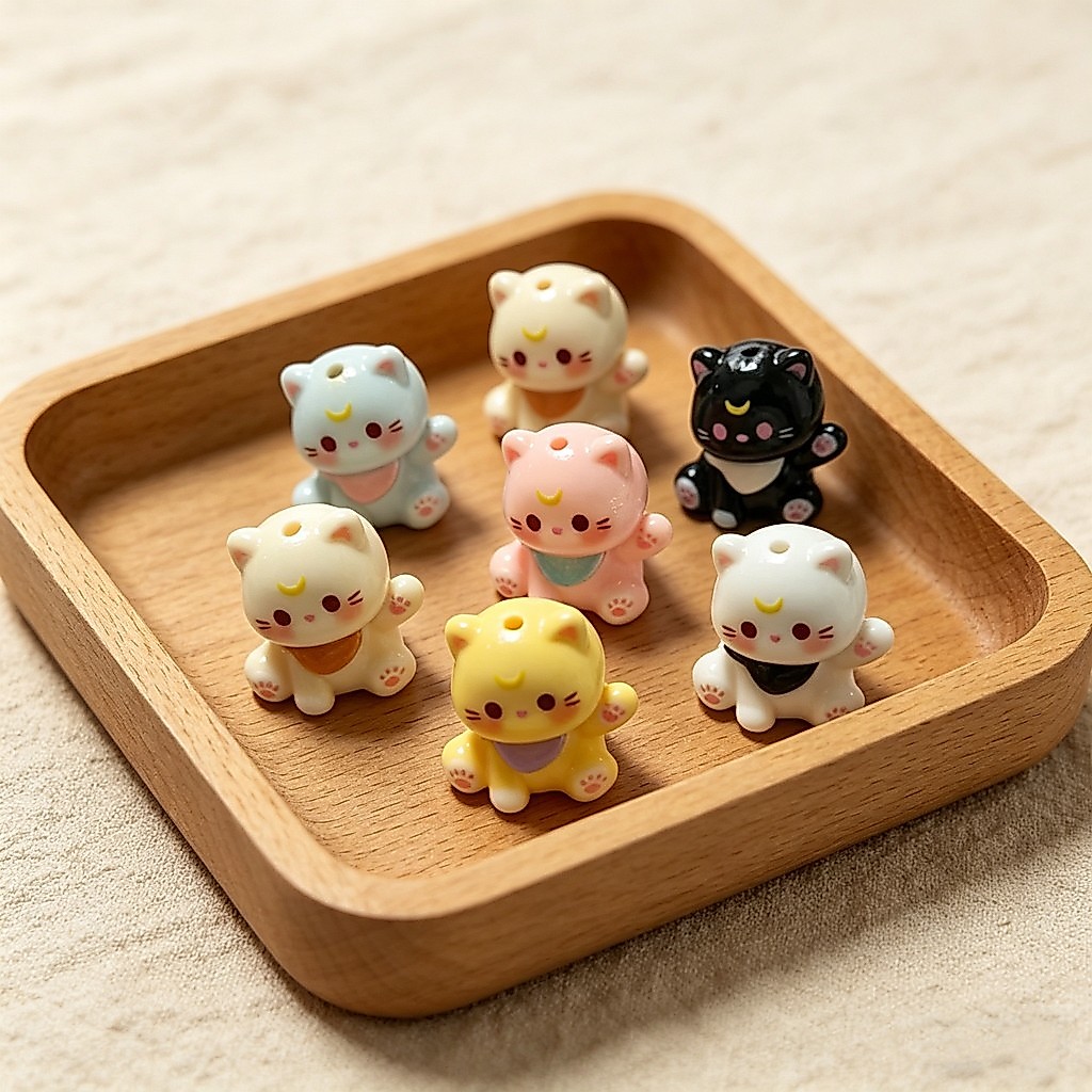 5 น่ารัก 3ง เรซิ่นลูกแมวแนวตั้งหลุมลูกปัดสําหรับ ทําเอง โทรศัพท์ เสน่ห์ โซ่, ปากกาพวงกุญแจ, กระเป๋าเสน่ห์, และอุปกรณ์