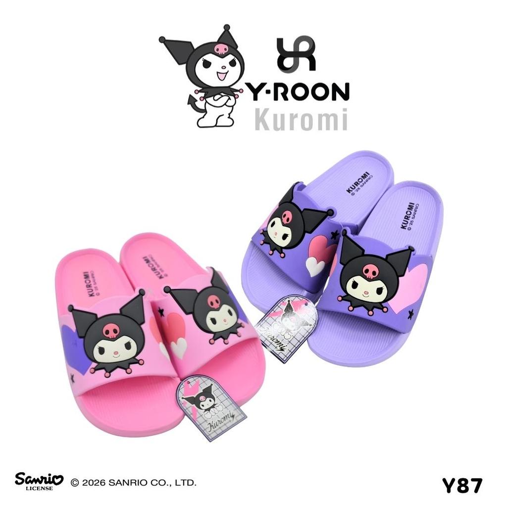 Y87 (ตัวใหม่ล่าสุด) รองเท้าแตะเด็กผู้หญิง Y-Roon X Kuromi ลิขสิทธิ์แท้