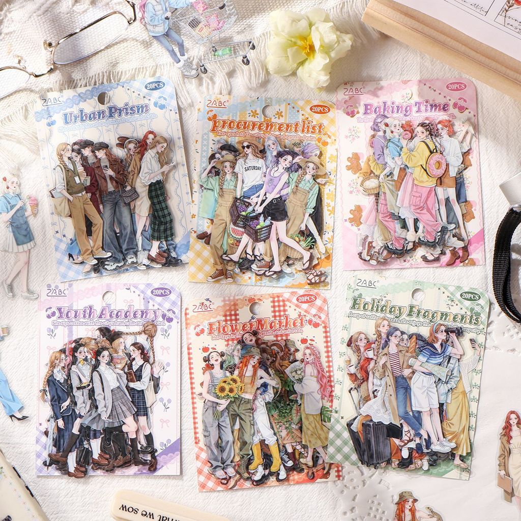 Journamm 20 PCS PET สติกเกอร์สําหรับ Scrapbooking Junk Journal Planner การ์ดทําอัลบั้มรูปและ DIY หัตถกรรม Junk Journal อุปกรณ์