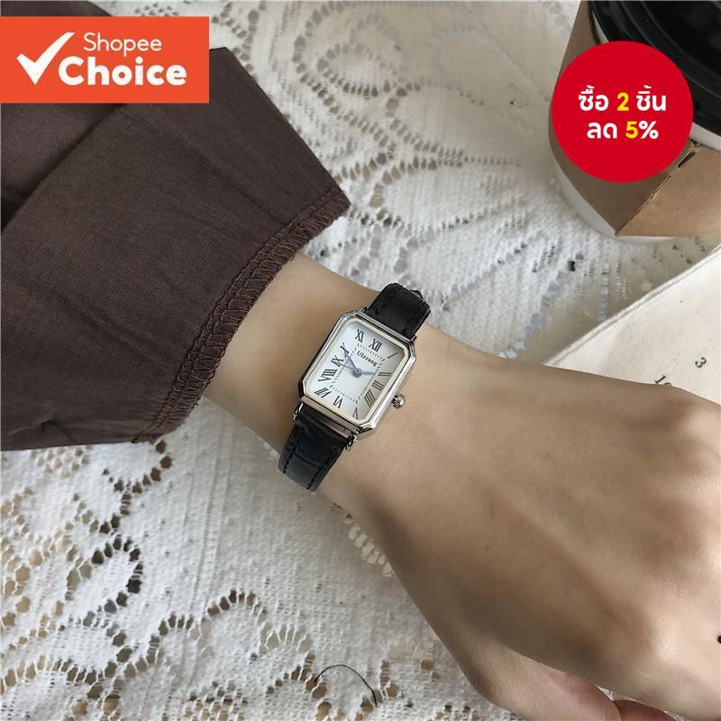 Niche Vintage นาฬิกาควอทซ์กันน้ําการออกแบบสี่เหลี่ยมเล็กเข็มขัดหรูหราสําหรับผู้หญิง