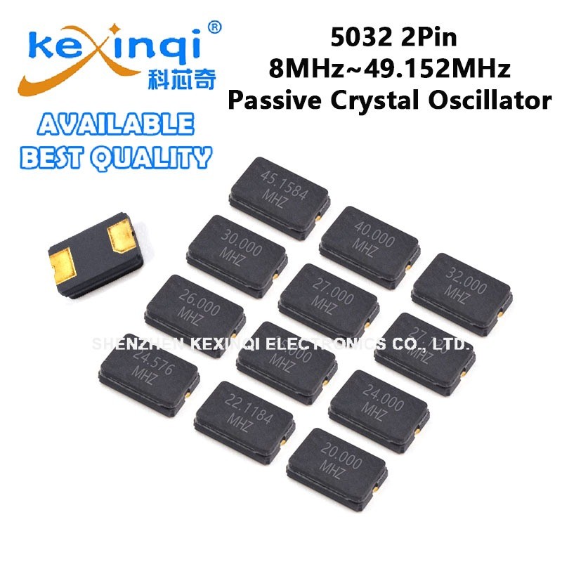 (2 ชิ้น) 5032 SMD Passive Crystal Oscilator 2Pin 8MHz 9.416MHz 10MHz 11.2896MHz 12MHz 1.456MHz 15MHz