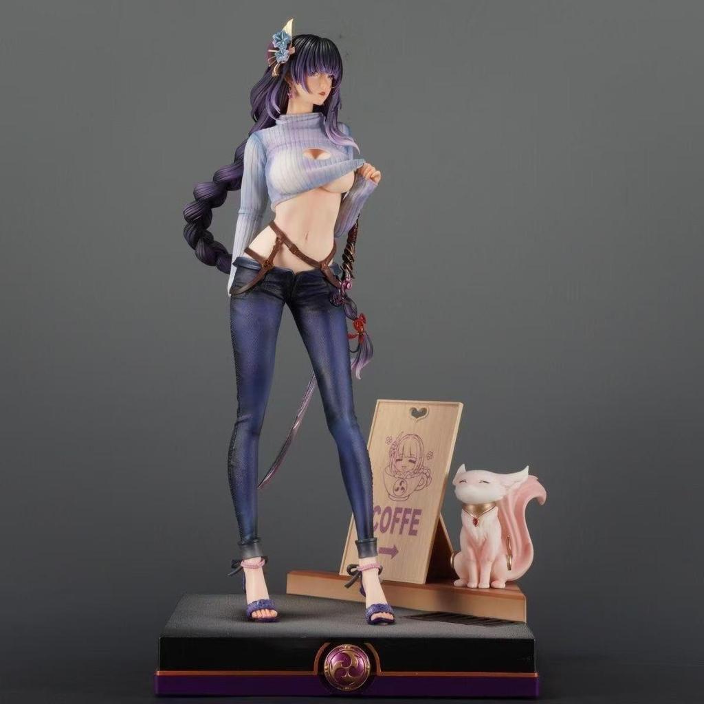 Yuanshen เกมสินค้าทั่วไป Thunderbolt นมกลิ่นหอม Thunder นมกลิ่นหอม One มีดรูปปั้น Boxed Figure YS
