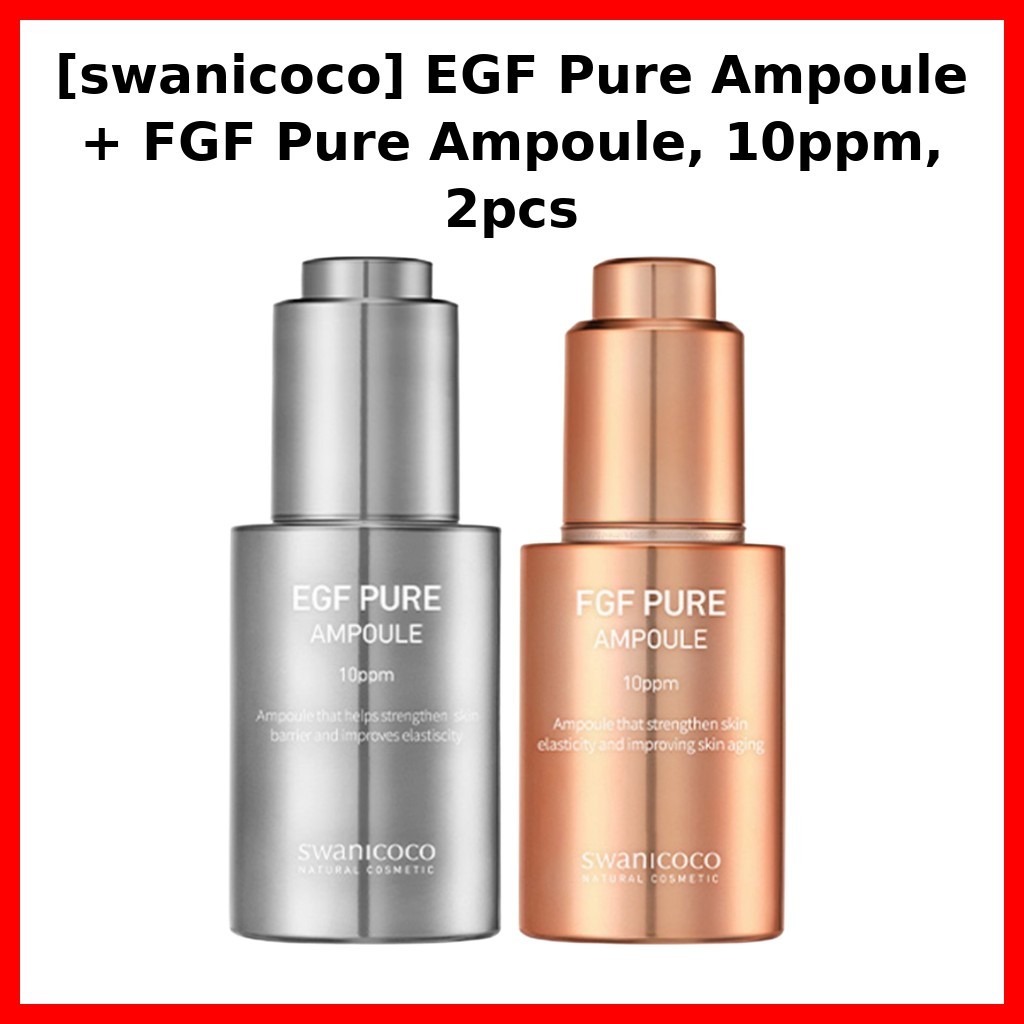 [swanicoco] EGF Pure Ampoule + FGF Pure Ampoule, 10ppm, 2pcs / Korean Ampoule Set / EGF & FGF Boost 