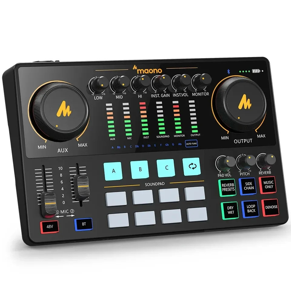 ประสิทธิภาพสําหรับ Maono AME2 All-In-One Studio Audio Interface Live Streaming PC Guitar Mixer Podca