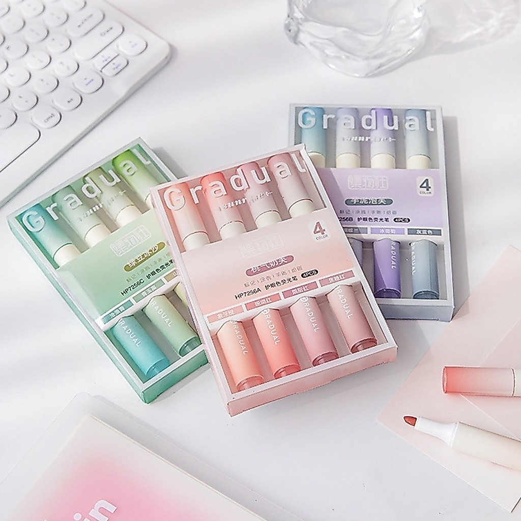 SR 1 SET OF 4 BRIGHT PASTEL COLOR HIGHLIGHTERS / ไฮไลท์สี BRIGHT PASTEL S107 1 ชุด