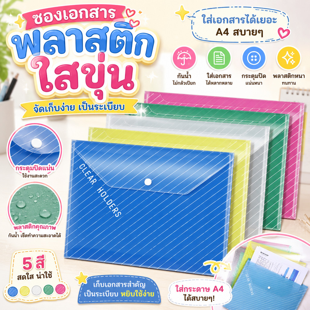 A00048  สามารถถือโฟลเดอร์แฟ้มหนา ก4 สามารถเก็บถุงแฟ้มโปร่งใสสามารถสั่งซื้อได้