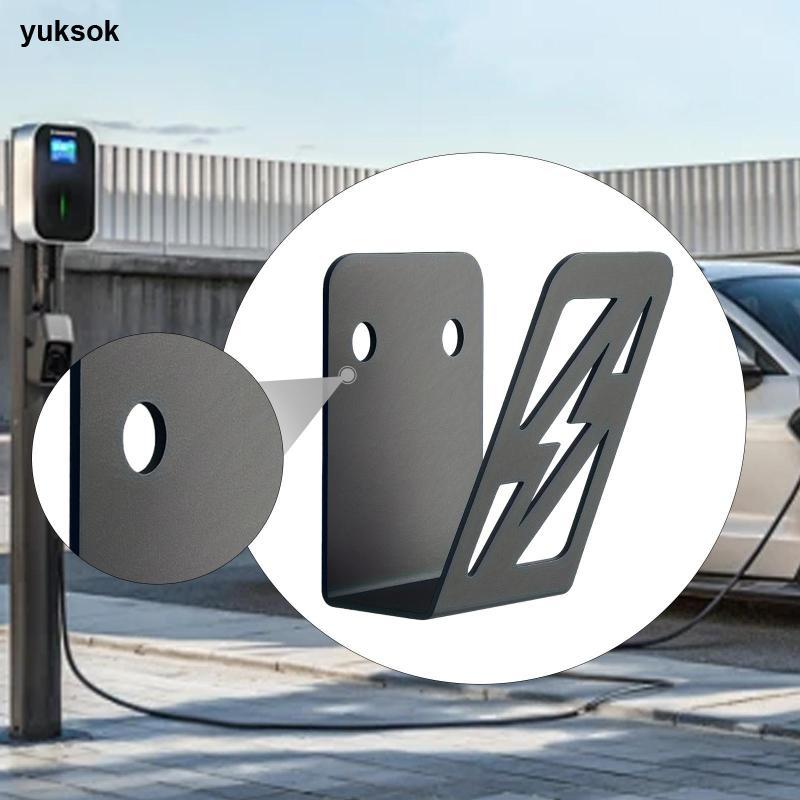 [yuksok] ที่วางสายเหล็กติดผนังเครื่องชาร์จรถยนต์ไฟฟ้าสายไฟ Organizer Space Saver สําหรับ EV บ้านโรงรถชาร์จ