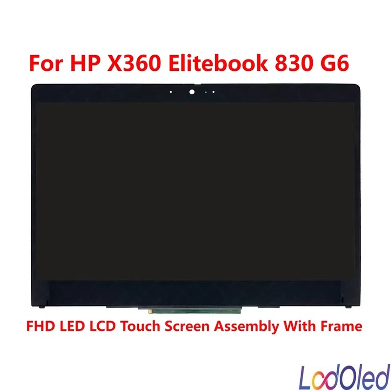 13.3 HP X360 Elitebook 830 G6 FHD LED LCD Touch Screen Digitizer Display Assembly กรอบ 1920x1080 30p