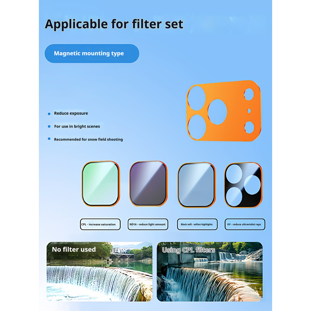 IPhone 17Pro เลนส์สติกเกอร์ฟิล์มป้องกัน ND Magnetic Filter 9H ความแข็งบาง 17 pro max Scratch-Resista