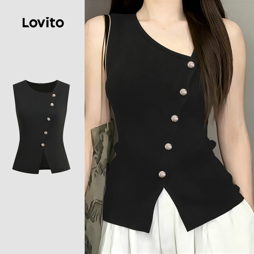(New Arrival) Lovito เสื้อเบลาส์ลําลองผู้หญิง แขนบาน ทรงหลวม สีฟ้า เหมาะสําหรับฤดูใบไม้ผลิ/ฤดูร้อน L196ED604