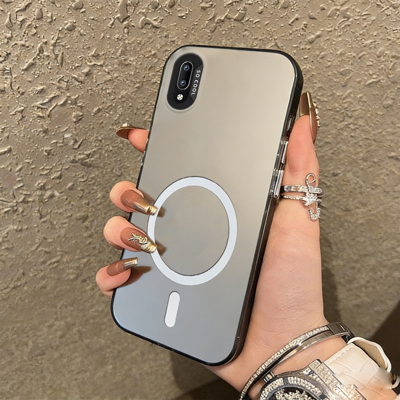 เคสสําหรับ vivo y91c y1s y93 เคสโทรศัพท์เคสแข็งกันกระแทกดีไซน์ใหม่ความงามแม่เหล็กฝ้าสําหรับสาวๆน่ารักสีดํา CYBS1