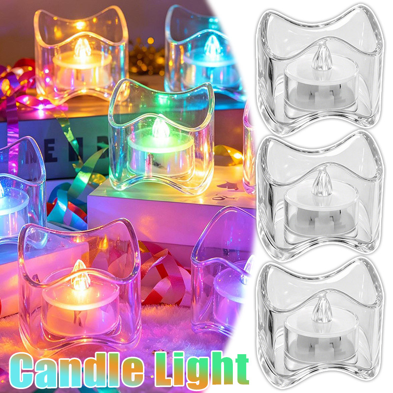 1/3/5PCS Party Centerpiece งานแต่งงาน Decor - Home Flameless Wave เทียน - เชิงเทียน Tealight ผู้ถือ - LED เทียนอิเล็กทรอนิกส์โคมไฟ